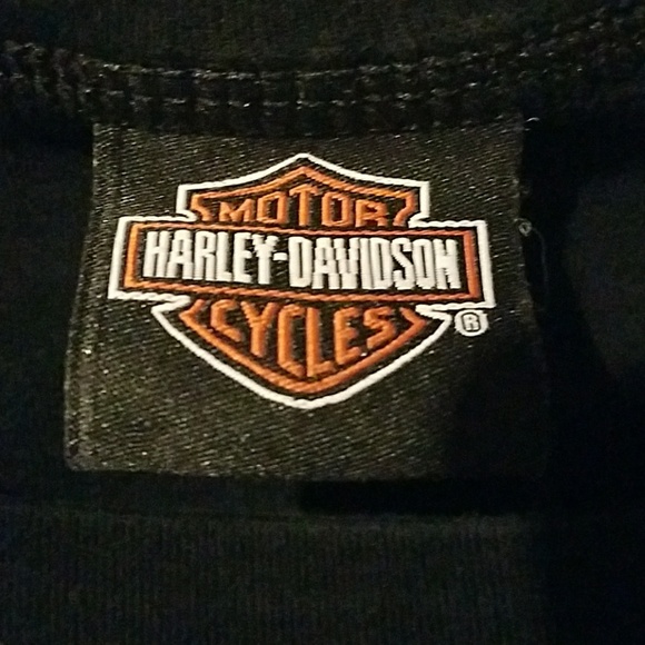 Ladies black long sleeve Harley Davidson t-shirt t - Picture 3 of 7